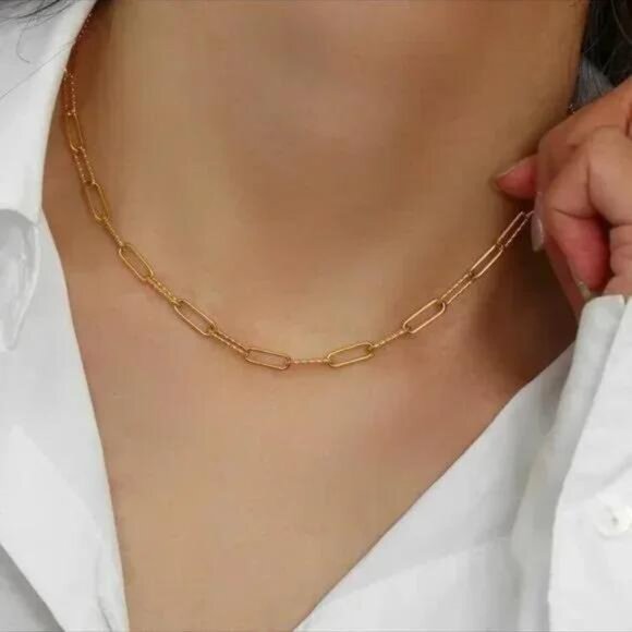 \\ NEW \\ 18K GOLD \\ THIN LINK CHAIN NECKLACE\\NICE NECKLACE\\CUTE NECKLACE. - Picture 2 of 7